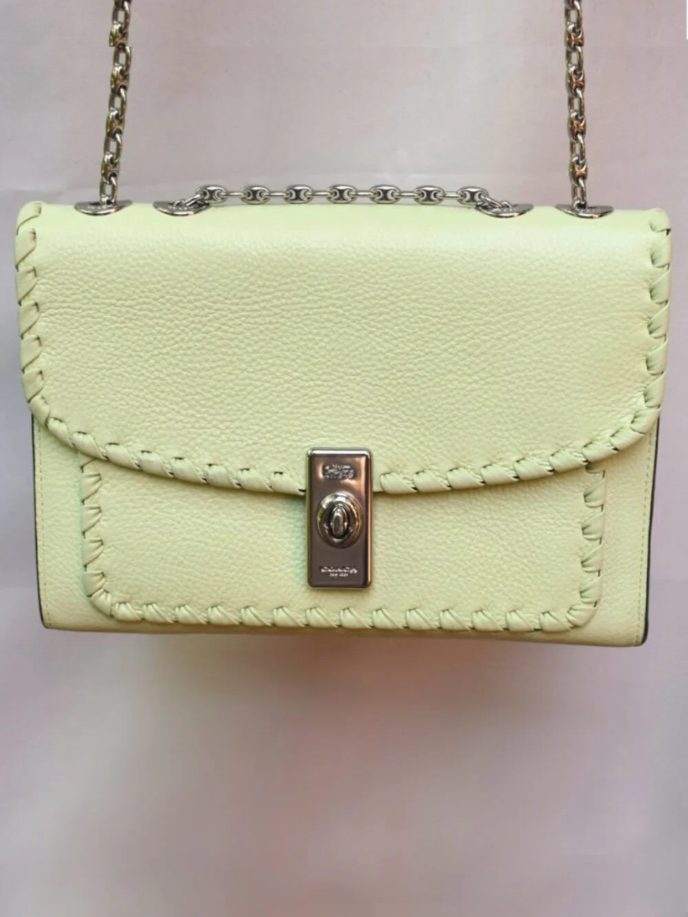 Coach Lane Pale Lime Whipstitch Convertible Shoulder Crossbody Bag CA239 NWOT